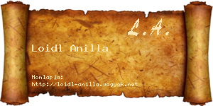 Loidl Anilla névjegykártya
